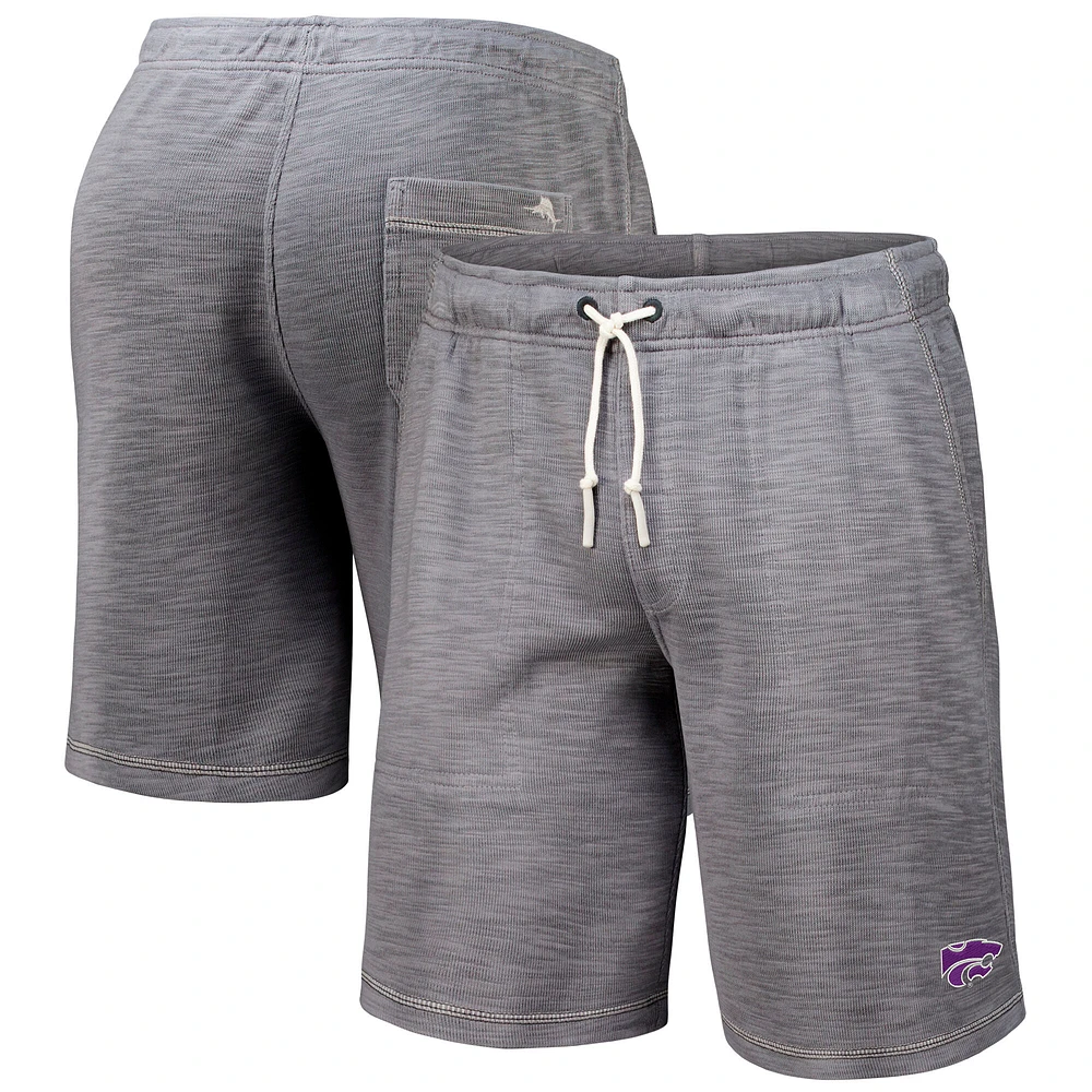 Short tri-mélange Tommy Bahama pour hommes, gris, Kansas State Wildcats, Tobago Bay