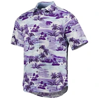 Chemise boutonnée Tommy Bahama Purple Horizons tropicaux des Wildcats de l'État du Kansas pour homme