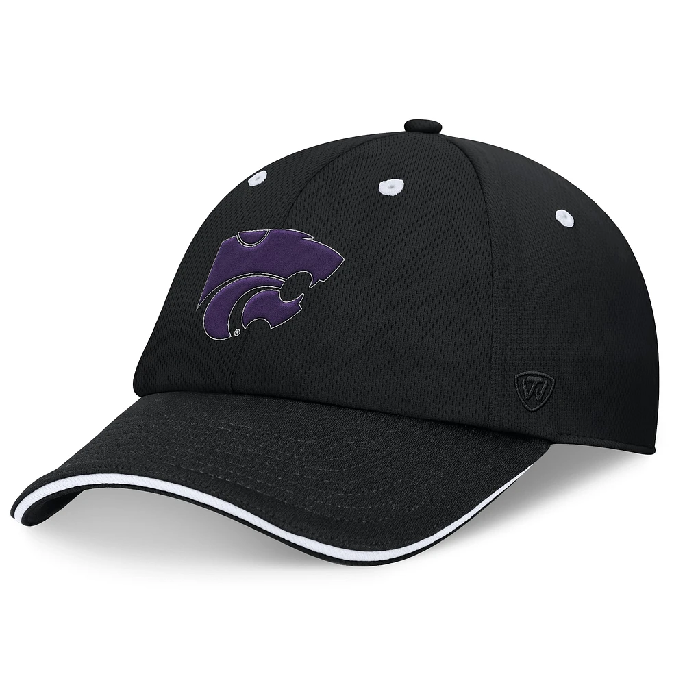 Casquette réglable Top of the World pour hommes, noire, Kansas State Wildcats Release