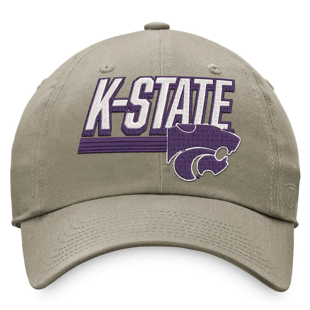 Casquette réglable Kaki Kansas State Wildcats Slice Top of the World pour homme