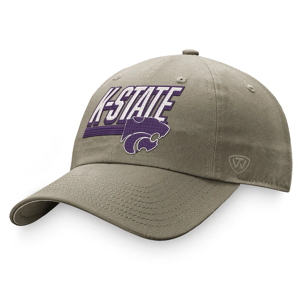 Casquette réglable Kaki Kansas State Wildcats Slice Top of the World pour homme