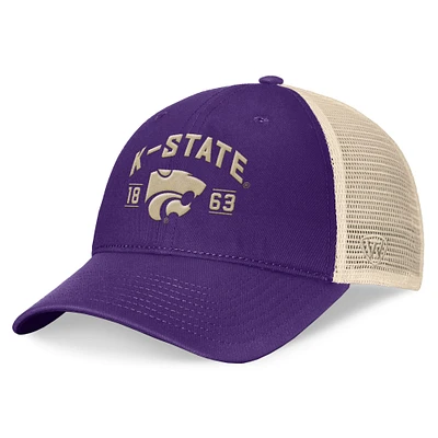 Casquette réglable Top of the World pour hommes des Wildcats de Kansas State Heritage Waylon Trucker