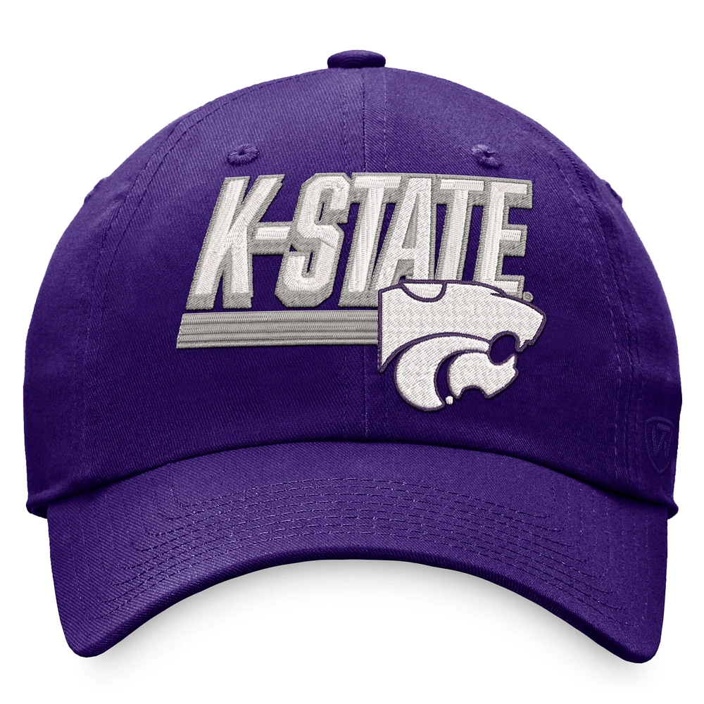 Men's Top of the World Purple Kansas State Wildcats Slice Adjustable Hat