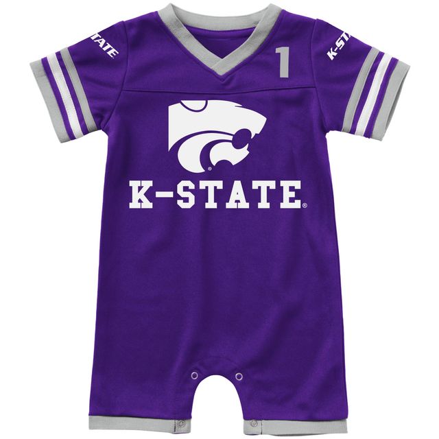 Nouveau-né et nourrisson Colosseum Purple Kansas State Wildcats Bumpo Football Logo Barboteuse