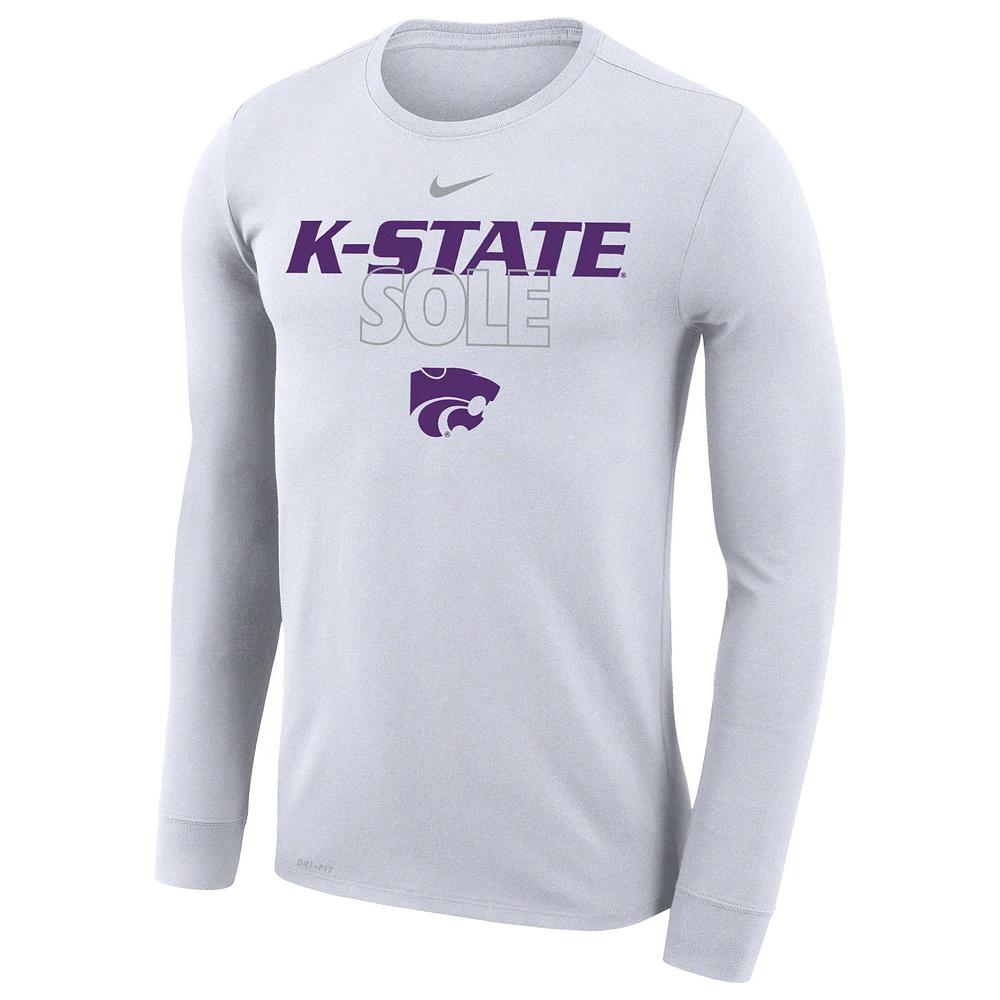 Nike  White Kansas State Wildcats 2023 On Court Bench Long Sleeve T-Shirt