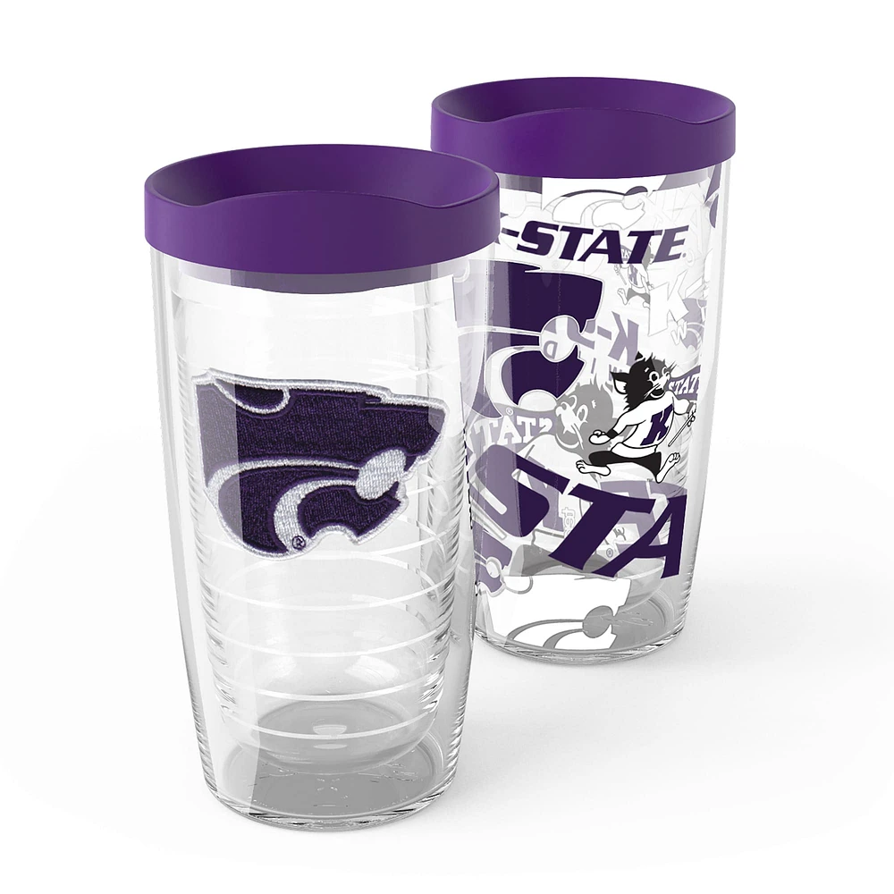 Tervis Kansas State Wildcats, paquet de 2, 16 oz. Ensemble de gobelets concurrents et emblèmes