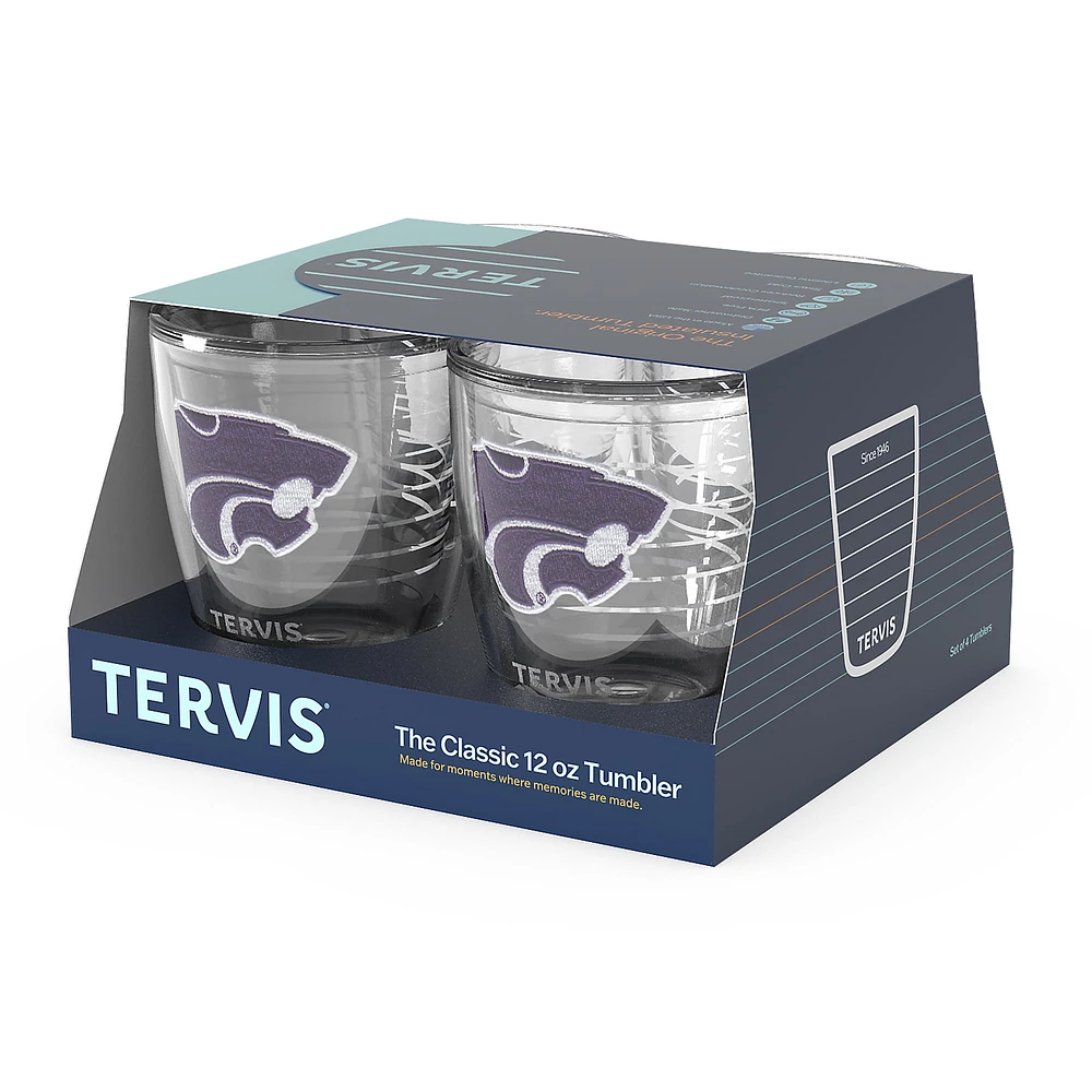 Tervis Kansas State Wildcats, paquet de 4, 12 oz. Ensemble de gobelets emblème