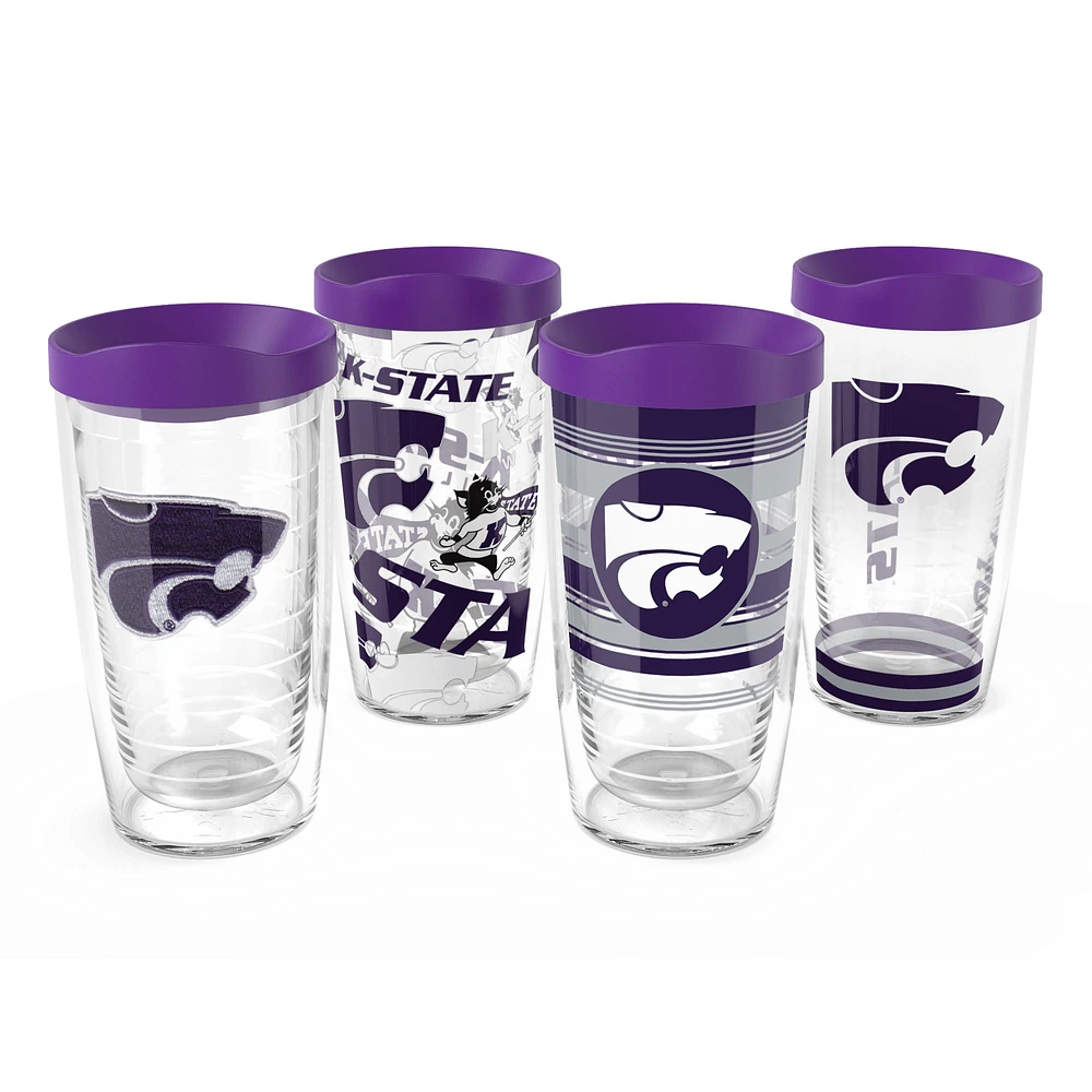 Tervis Kansas State Wildcats, paquet de quatre 16 oz. Ensemble de gobelets classiques