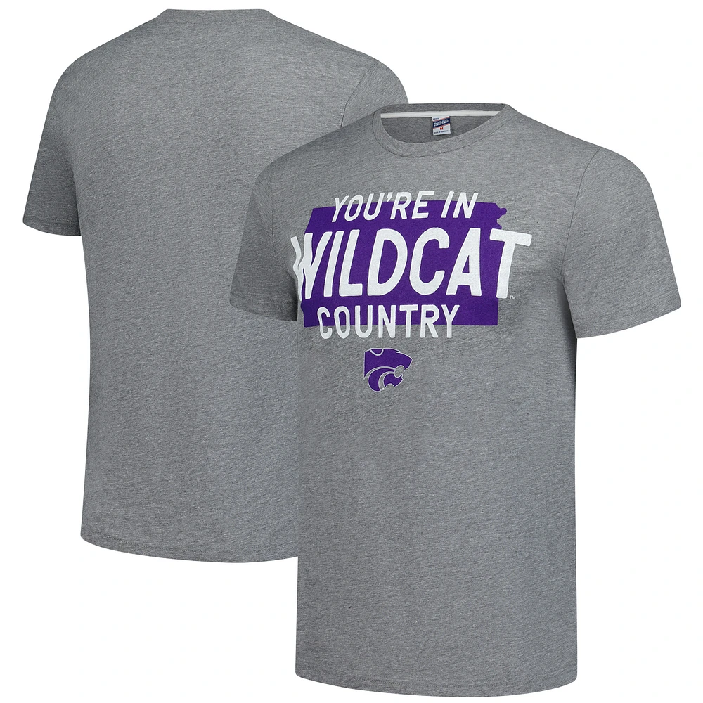 Unisex Charlie Hustle Gray Kansas State Wildcats You're Wildcat Country Vintage Tri-Blend T-Shirt