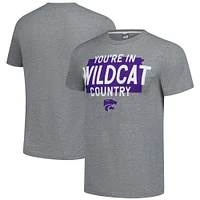 Unisex Charlie Hustle  Gray Kansas State Wildcats You're Wildcat Country Vintage Tri-Blend T-Shirt