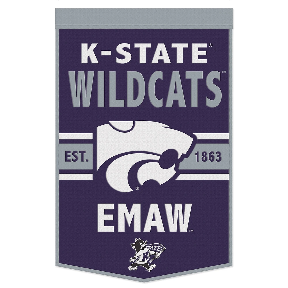 WinCraft Kansas State Wildcats Bannière avec slogan 24" x 38"