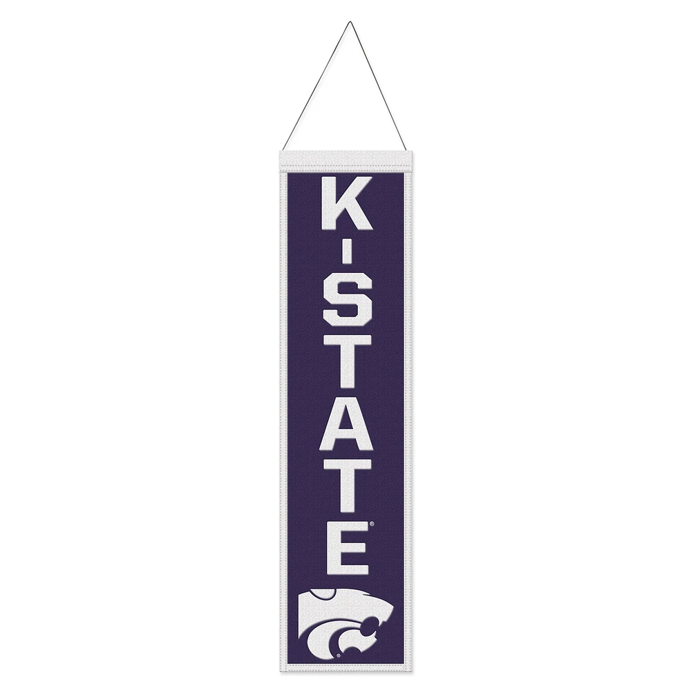 WinCraft Kansas State Wildcats Bannière en laine avec slogan 8" x 32"