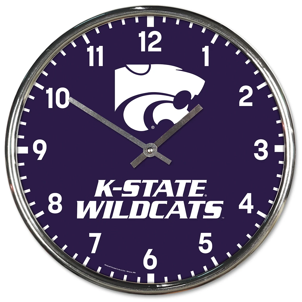 Horloge murale chromée WinCraft Kansas State Wildcats