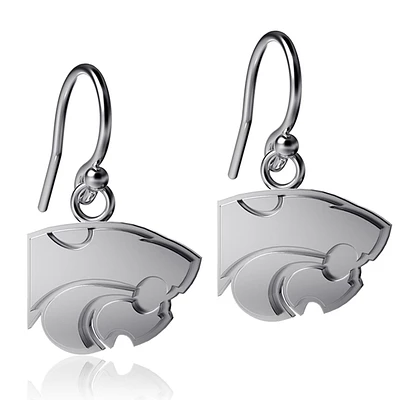 Dayna Designs Boucles d'oreilles pendantes en argent pour femmes Wildcats de l'État du Kansas