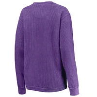 Sweat-shirt Pressbox Kansas State Wildcats Comfy Cord Vintage Wash Basic Arch pour femme violet