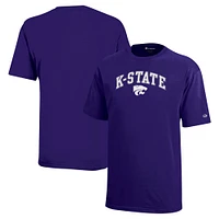 T-shirt violet avec logo en forme d'arche des Wildcats de l'État du Kansas pour les jeunes champions