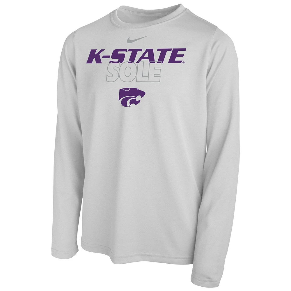 T-shirt Nike Kansas State Wildcats 2023 On Court Sole Bench pour jeune, blanc