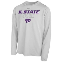 Youth Nike  White Kansas State Wildcats 2023 On Court Sole Bench T-Shirt