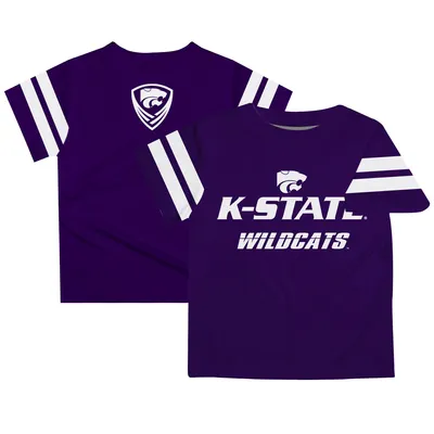 Kansas State Wildcats Youth Team Logo Stripes T-Shirt - Purple
