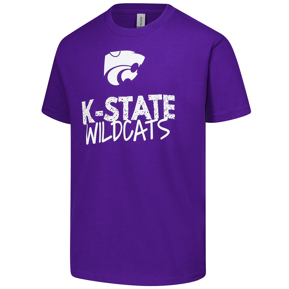 Youth Two Feet Ahead  Purple Kansas State Wildcats Team T-Shirt