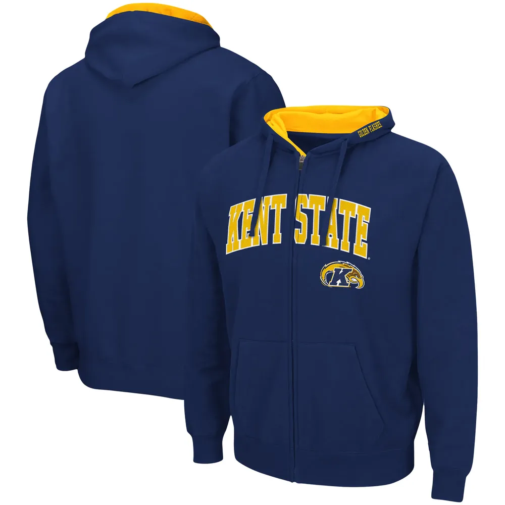 Sweat à capuche zippé Kent State Golden Flashes Arch & Logo pour homme Colosseum Navy