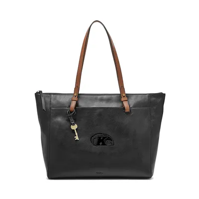 Kent State Golden Flashes Fossil Women's Leather Rachel Tote - Black