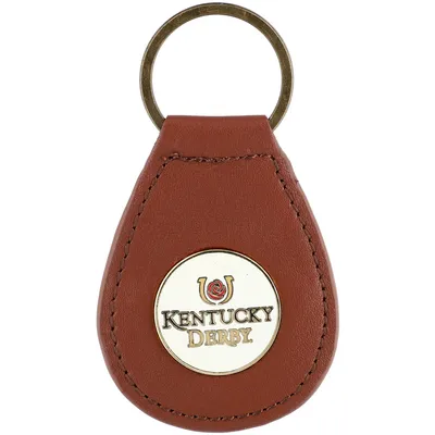 Kentucky Derby Ahead Leather Keychain