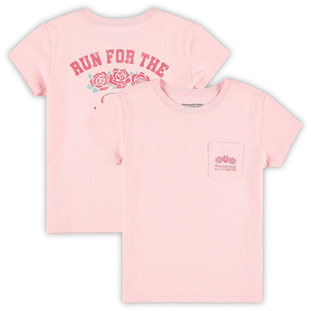 Girls Preschool Vineyard Vines  Pink Kentucky Derby Distressed Run for the Roses T-Shirt