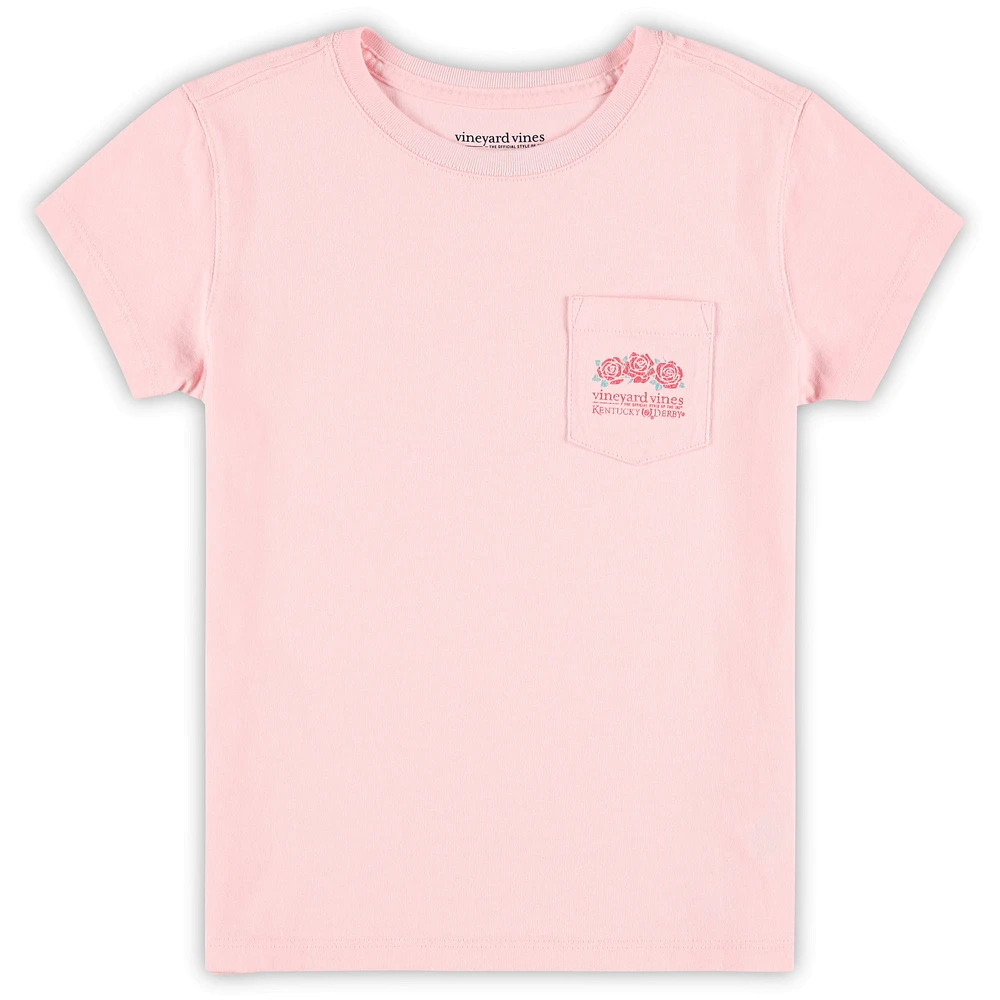 Girls Preschool Vineyard Vines  Pink Kentucky Derby Distressed Run for the Roses T-Shirt