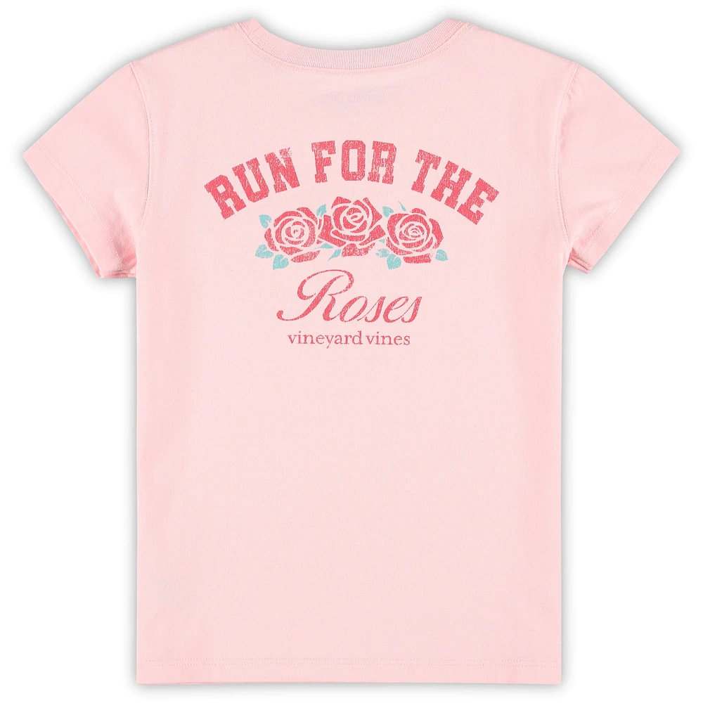 Girls Preschool Vineyard Vines  Pink Kentucky Derby Distressed Run for the Roses T-Shirt