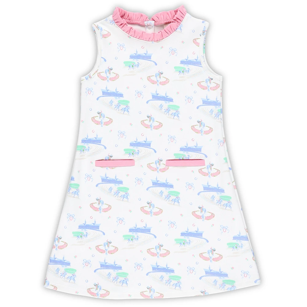 Robe de loisirs luxe blanche Kentucky Derby pour filles d'âge préscolaire Lizzie