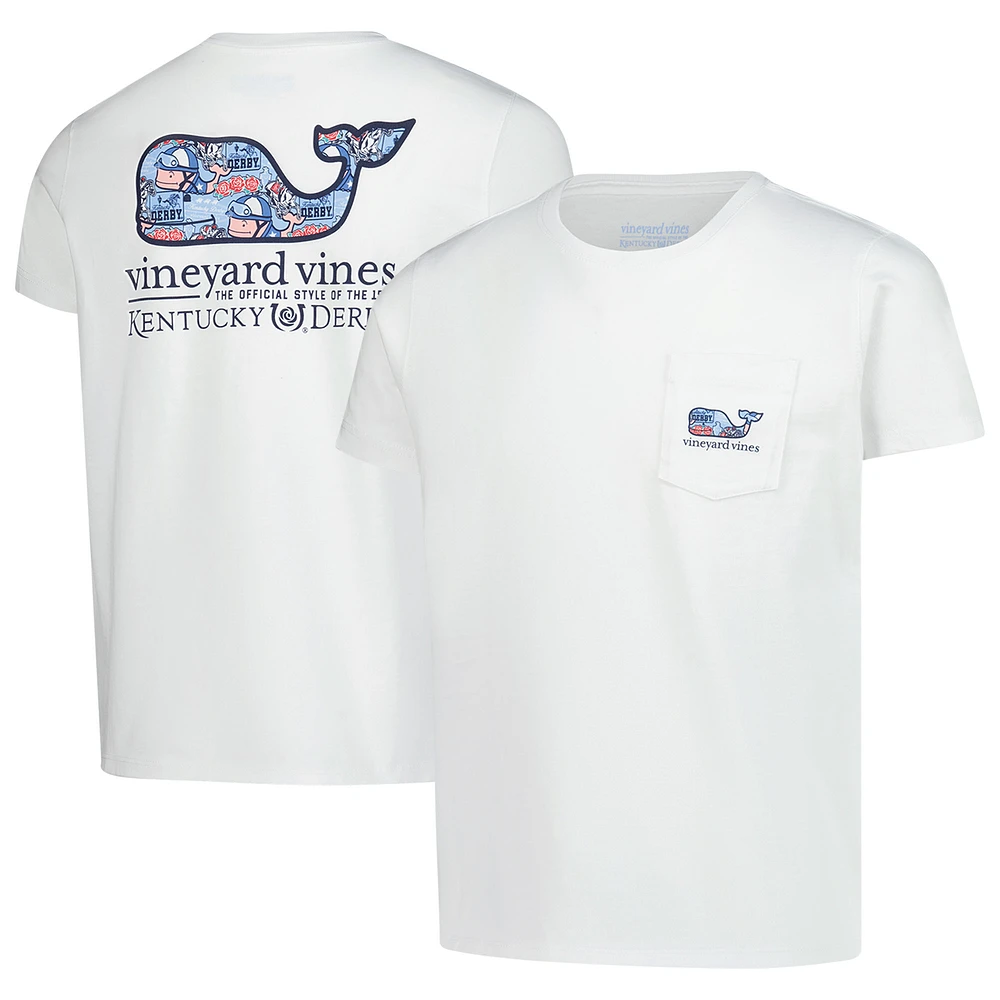 T-shirt autocollant baleine blanc pour jeune fille Vineyard Vines 151e Kentucky Derby