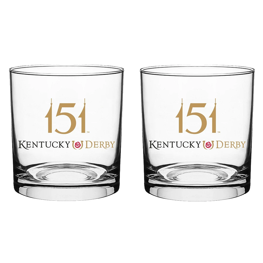 Lot de deux verres à whisky Kentucky Derby 151 de 10 oz