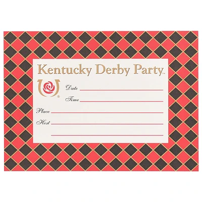 Paquet de 8 invitations à une fête du Kentucky Derby avec enveloppes