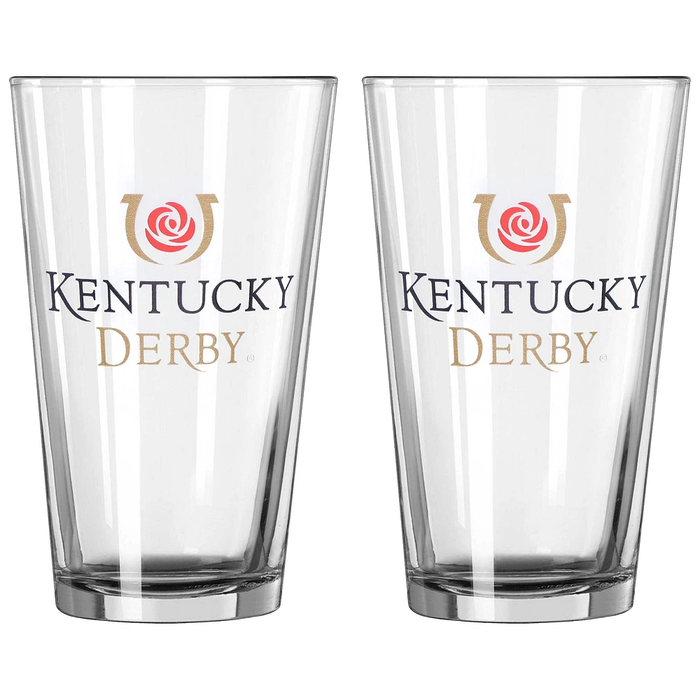 Lot de deux verres à bière Kentucky Derby de 16 oz