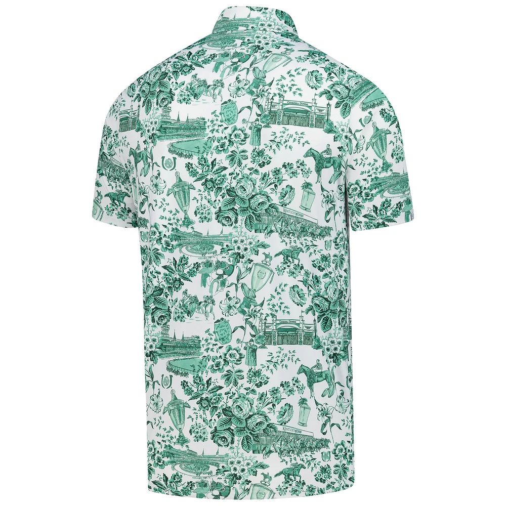 Men's Smith & Quinn  White Kentucky Derby Teddy Performance Polo