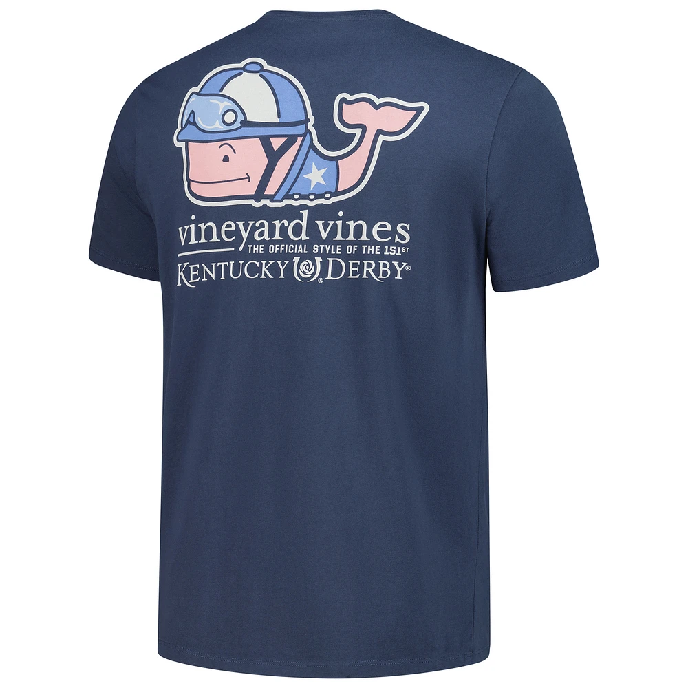 Men's Vineyard Vines  Navy 151st Kentucky Derby Jockey Whale T-Shirt