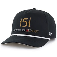 Casquette ajustable noire « 47 » pour homme, motif cordelette du 151e Kentucky Derby