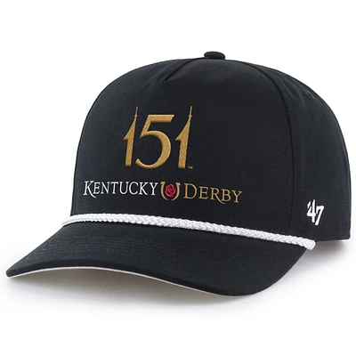 Casquette ajustable noire « 47 » pour homme, motif cordelette du 151e Kentucky Derby