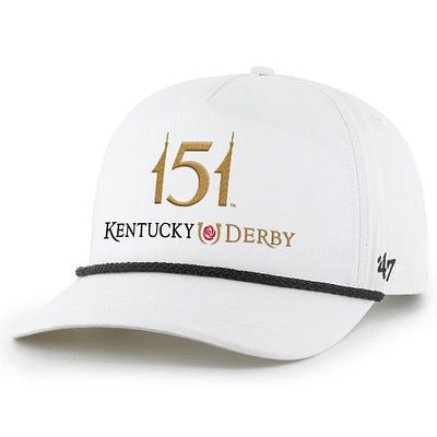 Casquette ajustable blanche « 47 » pour homme, motif cordelette du 151e Kentucky Derby