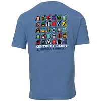 Men's Ahead  Blue Kentucky Derby 150 Jockey Lineup T-Shirt