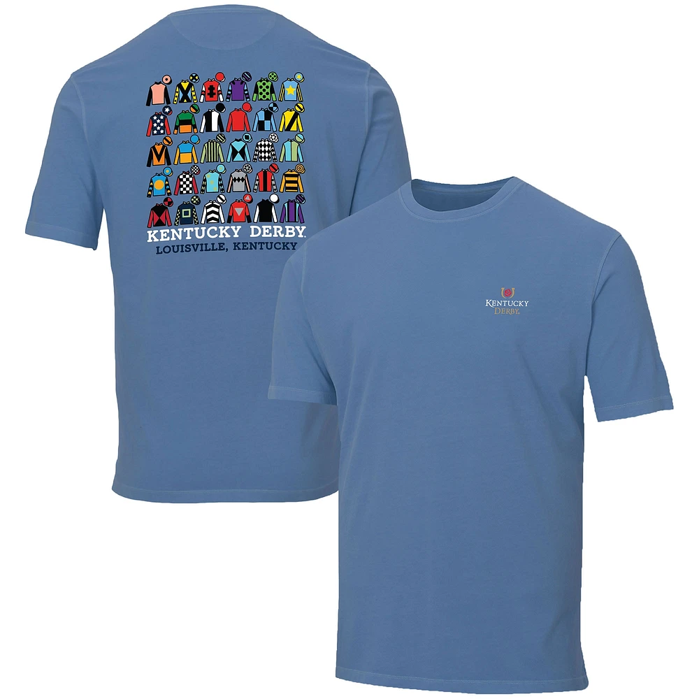 Men's Ahead  Blue Kentucky Derby 150 Jockey Lineup T-Shirt