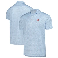 Polo Performance Peter Millar bleu clair pour homme, imprimé Kentucky Derby Jockey