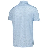 Polo Performance Peter Millar bleu clair pour homme, imprimé Kentucky Derby Jockey