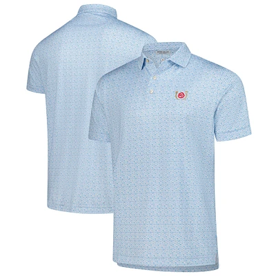 Polo Performance Peter Millar bleu clair pour homme, imprimé Kentucky Derby Jockey