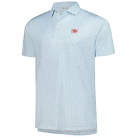 Men's Peter Millar Light Blue Kentucky Derby Mint Julep All-Over Print Performance Polo