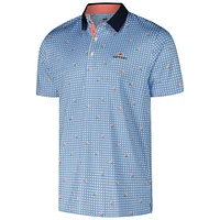 Men's Puma Blue Kentucky Derby Pique Gingham Polo