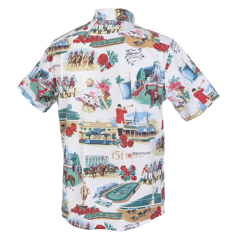 Men's Reyn Spooner White 151st Kentucky Derby Button-Up Shirt