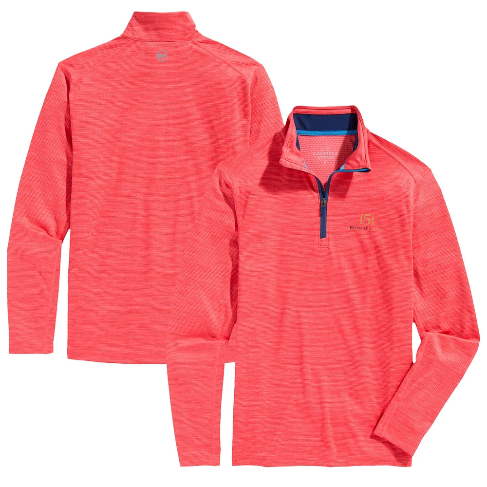 Men's Vineyard Vines Red Kentucky Derby 151 Sankaty Quarter-Zip Sweatshirt