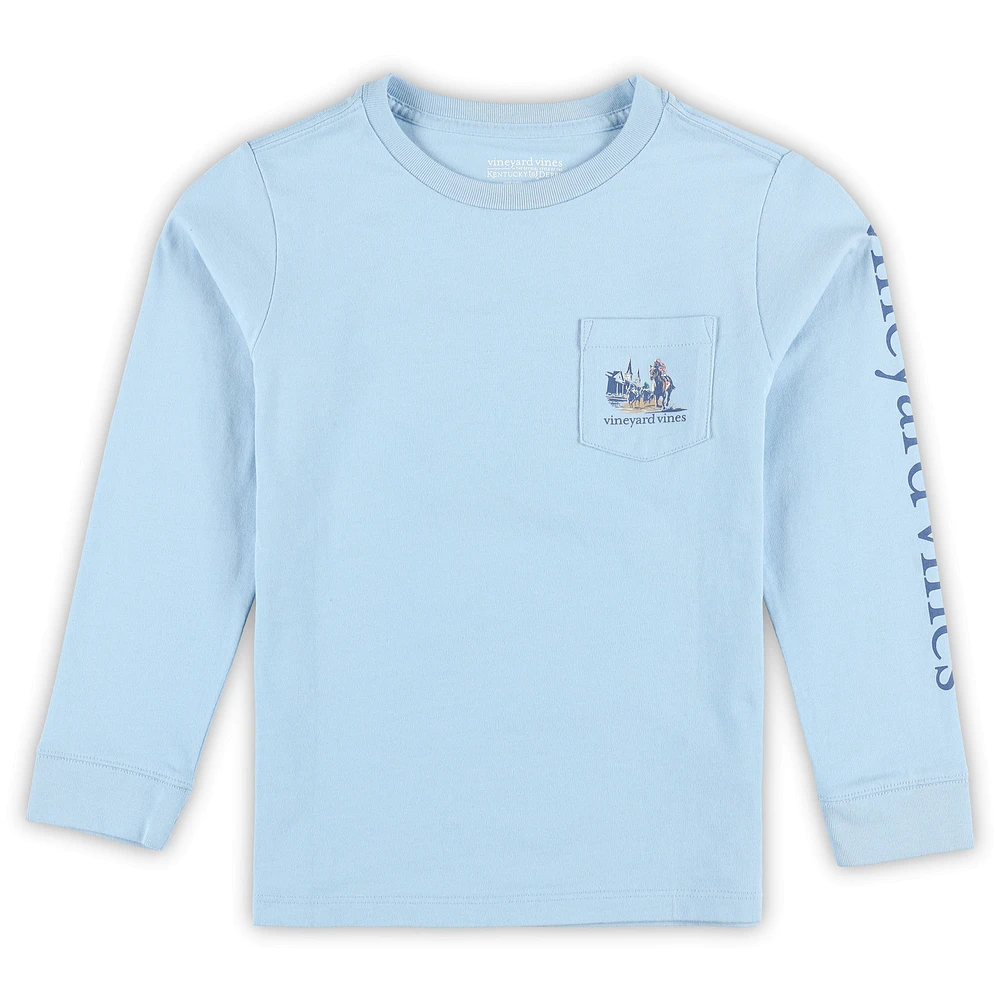 Preschool Vineyard Vines  Light Blue 151st Kentucky Derby Painted Race Long Sleeve T-Shirt